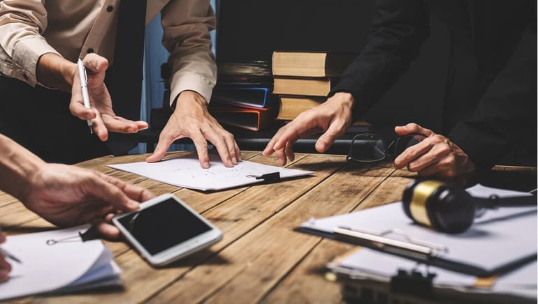 Dubai businessmen having a discussion